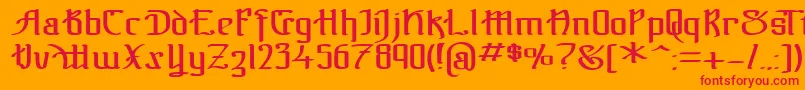 TheBlackBlocReg Font – Red Fonts on Orange Background
