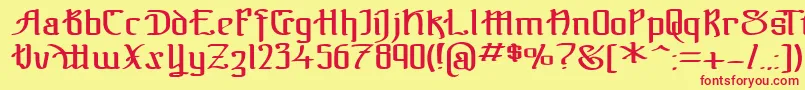 TheBlackBlocReg Font – Red Fonts on Yellow Background