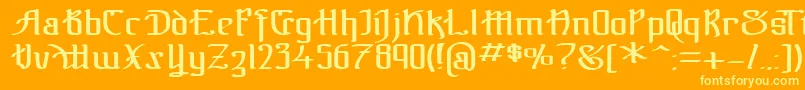 TheBlackBlocReg-fontti – keltaiset fontit oranssilla taustalla