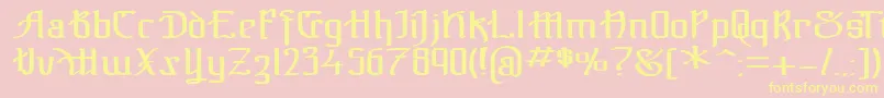 TheBlackBlocReg Font – Yellow Fonts on Pink Background