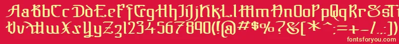 TheBlackBlocReg Font – Yellow Fonts on Red Background