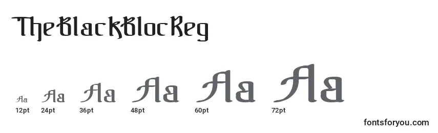 Размеры шрифта TheBlackBlocReg