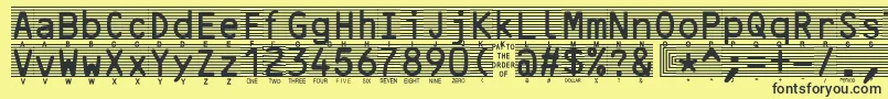 Fonte Highsecurityfont – fontes pretas em um fundo amarelo
