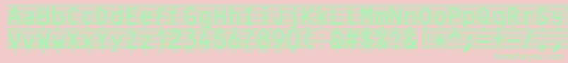Highsecurityfont-Schriftart – Grüne Schriften auf rosa Hintergrund
