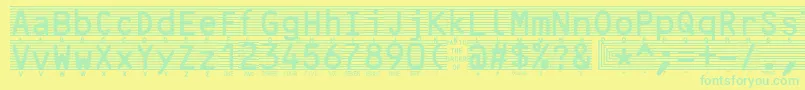 Highsecurityfont Font – Green Fonts on Yellow Background