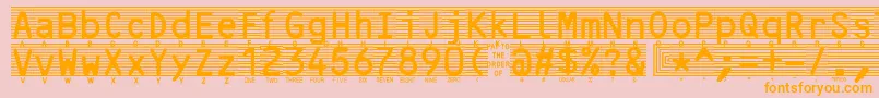 Highsecurityfont Font – Orange Fonts on Pink Background