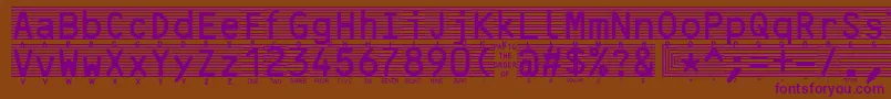 Highsecurityfont Font – Purple Fonts on Brown Background