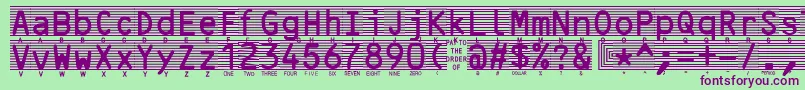 Highsecurityfont Font – Purple Fonts on Green Background