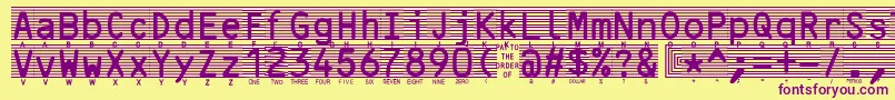 Czcionka Highsecurityfont – fioletowe czcionki na żółtym tle