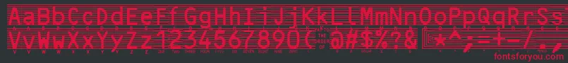 Шрифт Highsecurityfont – красные шрифты на чёрном фоне