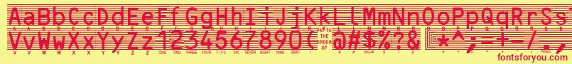 Highsecurityfont Font – Red Fonts on Yellow Background