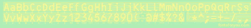 Highsecurityfont Font – Yellow Fonts on Green Background