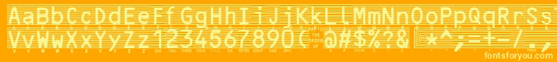 Fonte Highsecurityfont – fontes amarelas em um fundo laranja