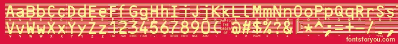 Czcionka Highsecurityfont – żółte czcionki na czerwonym tle