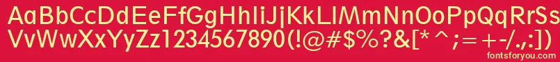 Geometric212BookCondensedBt Font – Yellow Fonts on Red Background