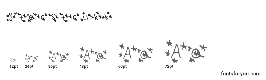 Größen der Schriftart Starstrukk