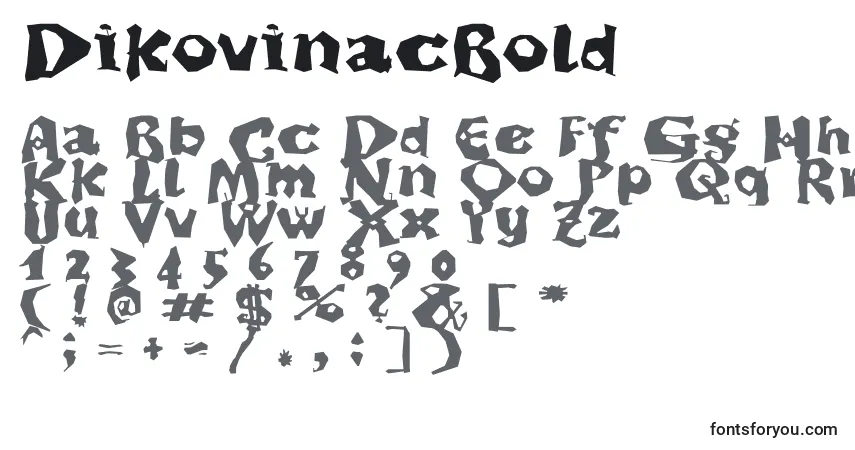 Шрифт DikovinacBold – алфавит, цифры, специальные символы