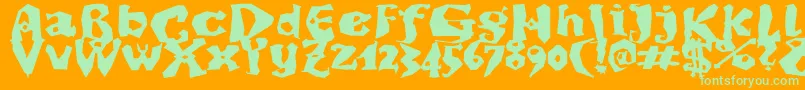 DikovinacBold Font – Green Fonts on Orange Background