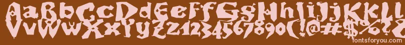 フォントDikovinacBold – 茶色の背景にピンクのフォント