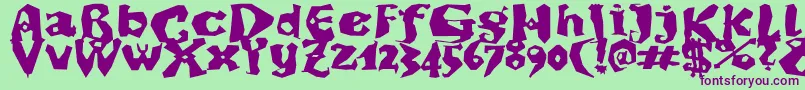 DikovinacBold-Schriftart – Violette Schriften auf grünem Hintergrund