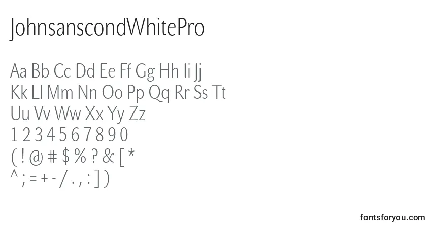 JohnsanscondWhitePro Font – alphabet, numbers, special characters