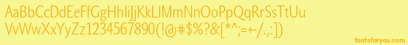 JohnsanscondWhitePro Font – Orange Fonts on Yellow Background