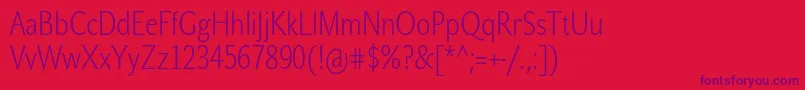 JohnsanscondWhitePro Font – Purple Fonts on Red Background