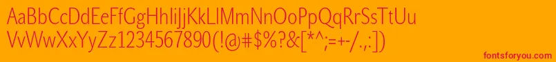 JohnsanscondWhitePro Font – Red Fonts on Orange Background