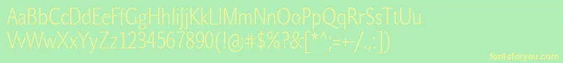 JohnsanscondWhitePro Font – Yellow Fonts on Green Background