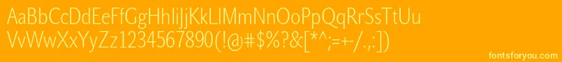 JohnsanscondWhitePro Font – Yellow Fonts on Orange Background