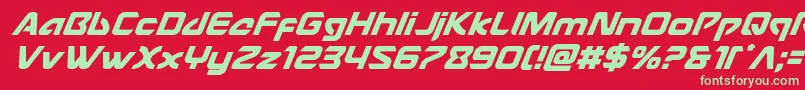 フォントUsangelsuperital – 赤い背景に緑の文字