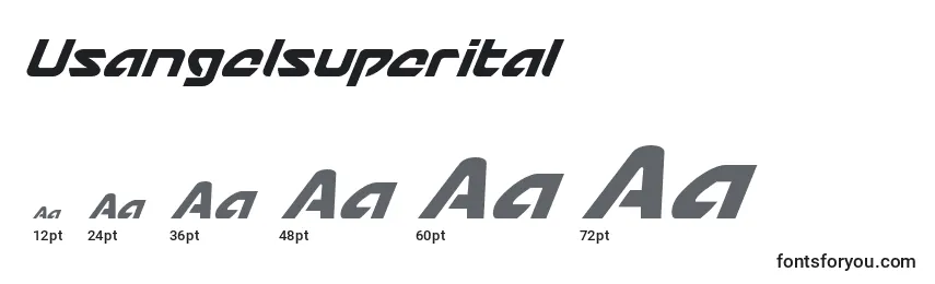 Usangelsuperital font sizes
