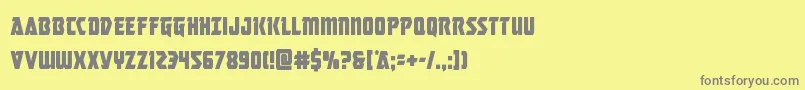 フォントMasterbreakercond – 黄色の背景に灰色の文字