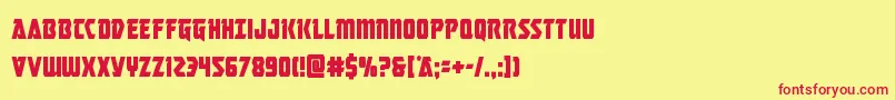 Masterbreakercond Font – Red Fonts on Yellow Background