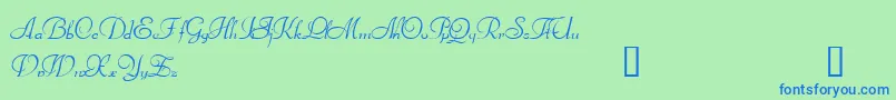 Czcionka Bienville – niebieskie czcionki na zielonym tle