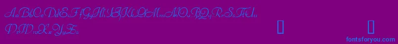 Bienville Font – Blue Fonts on Purple Background