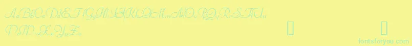 Czcionka Bienville – zielone czcionki na żółtym tle
