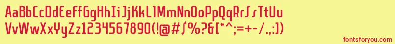 Sanitechtro Font – Red Fonts on Yellow Background