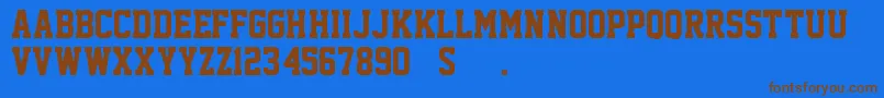 AcademicM54 Font – Brown Fonts on Blue Background
