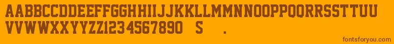AcademicM54 Font – Brown Fonts on Orange Background
