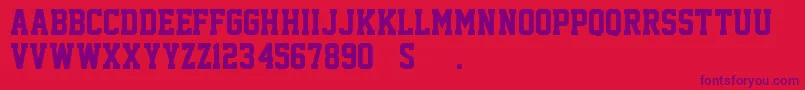 AcademicM54 Font – Purple Fonts on Red Background