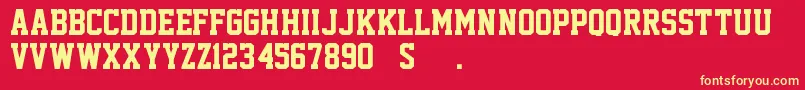 AcademicM54 Font – Yellow Fonts on Red Background