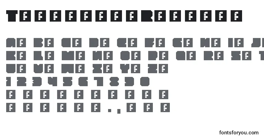 Schriftart ThrowbackRegular – Alphabet, Zahlen, spezielle Symbole