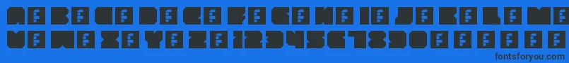 ThrowbackRegular Font – Black Fonts on Blue Background
