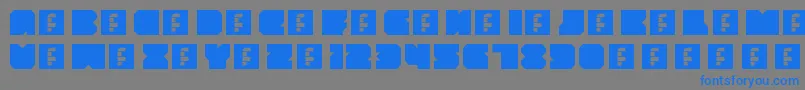 フォントThrowbackRegular – 灰色の背景に青い文字