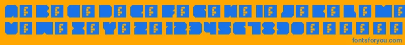 フォントThrowbackRegular – オレンジの背景に青い文字
