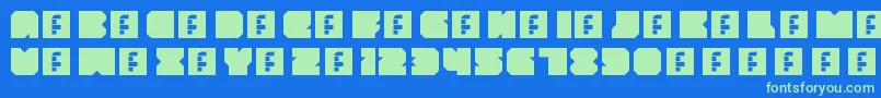 ThrowbackRegular Font – Green Fonts on Blue Background