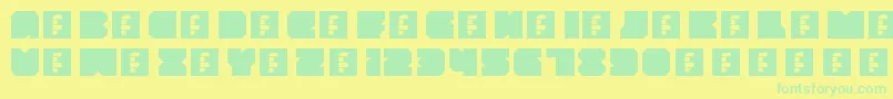 ThrowbackRegular Font – Green Fonts on Yellow Background