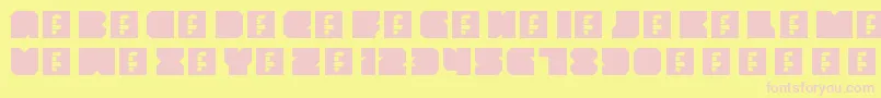 Fonte ThrowbackRegular – fontes rosa em um fundo amarelo