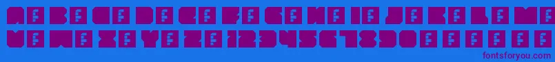 Police ThrowbackRegular – polices violettes sur fond bleu